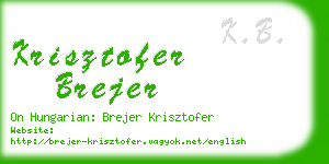 krisztofer brejer business card